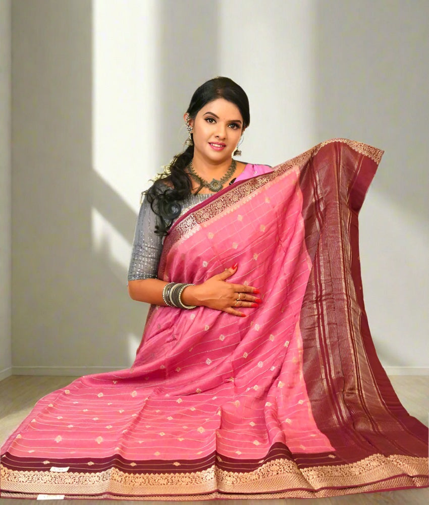 Moonga Crepe Silk Sarees